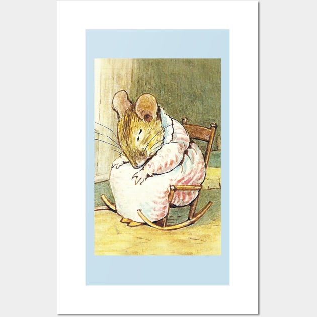 Mouse Asleep in Rocking Chair - Beatrix Potter Wall Art by forgottenbeauty